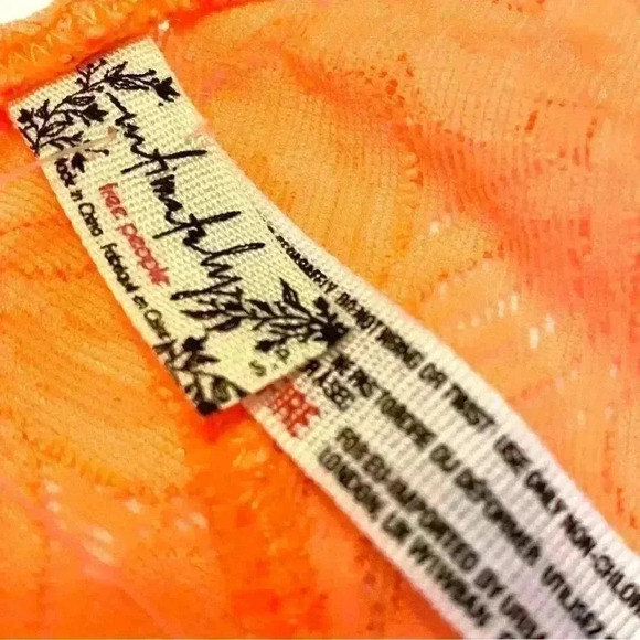 Free People intimately womens small large Orange Lace Bralette delicate halter - Picture 10 of 15